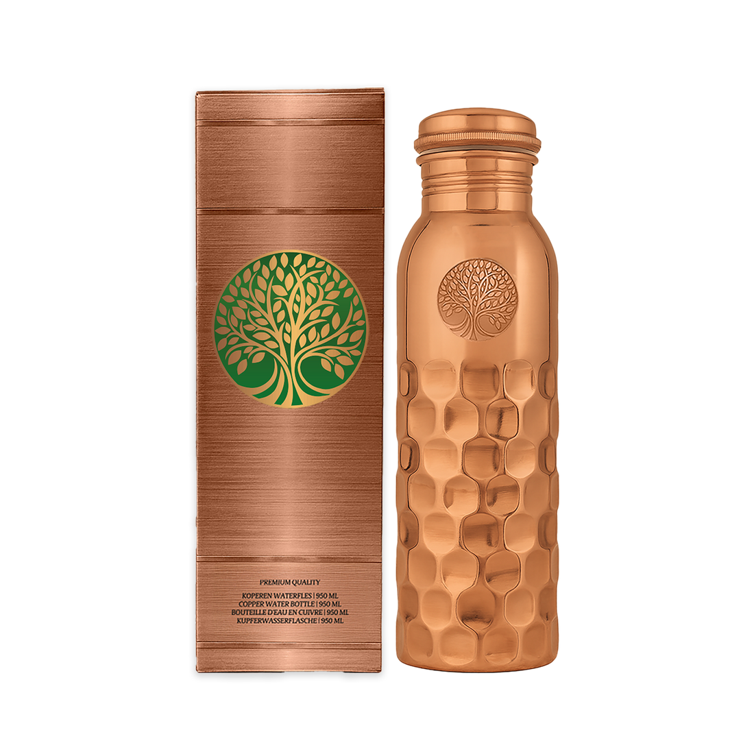 Koperen Waterfles Diamonds - 950 ml