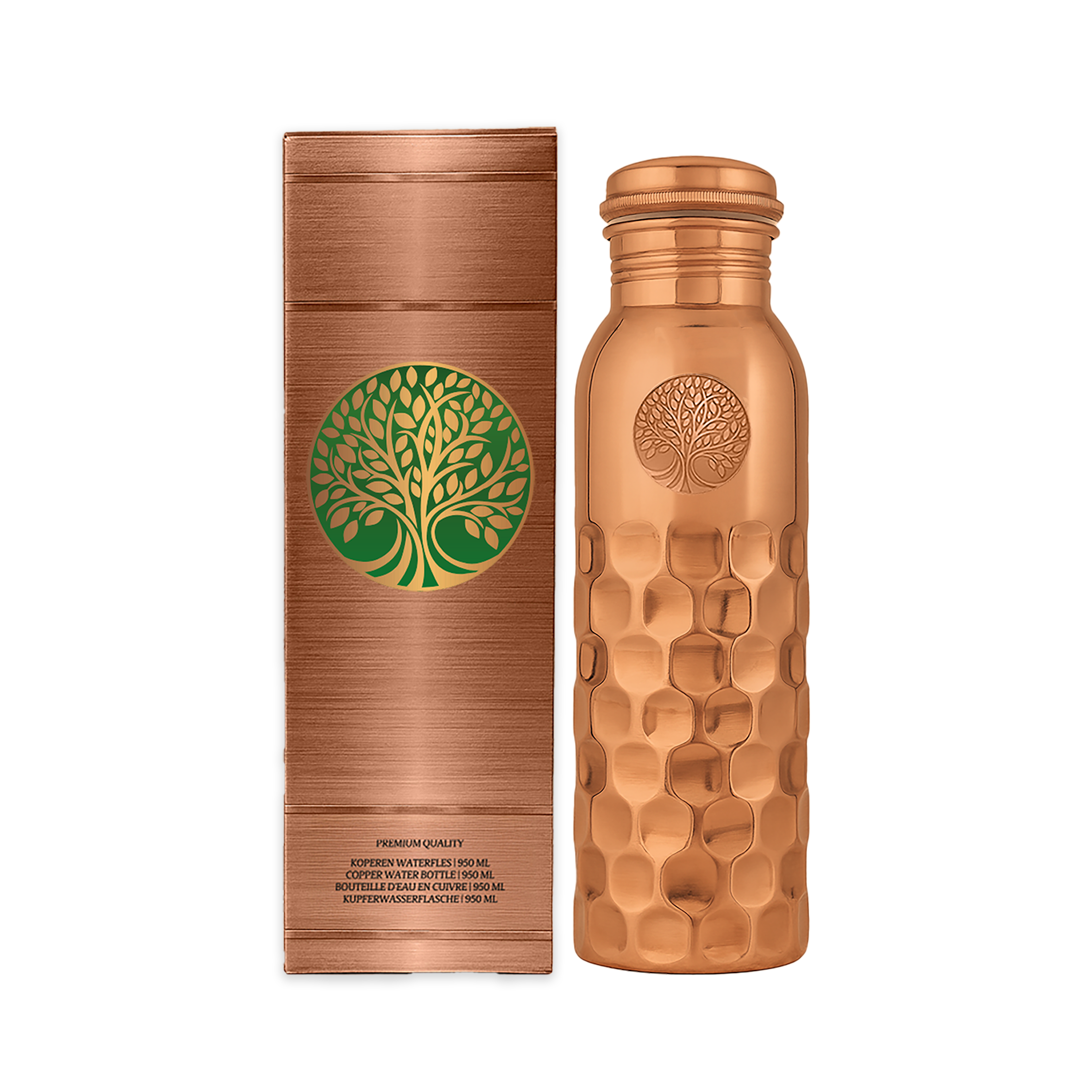Koperen Waterfles Diamonds - 950 ml