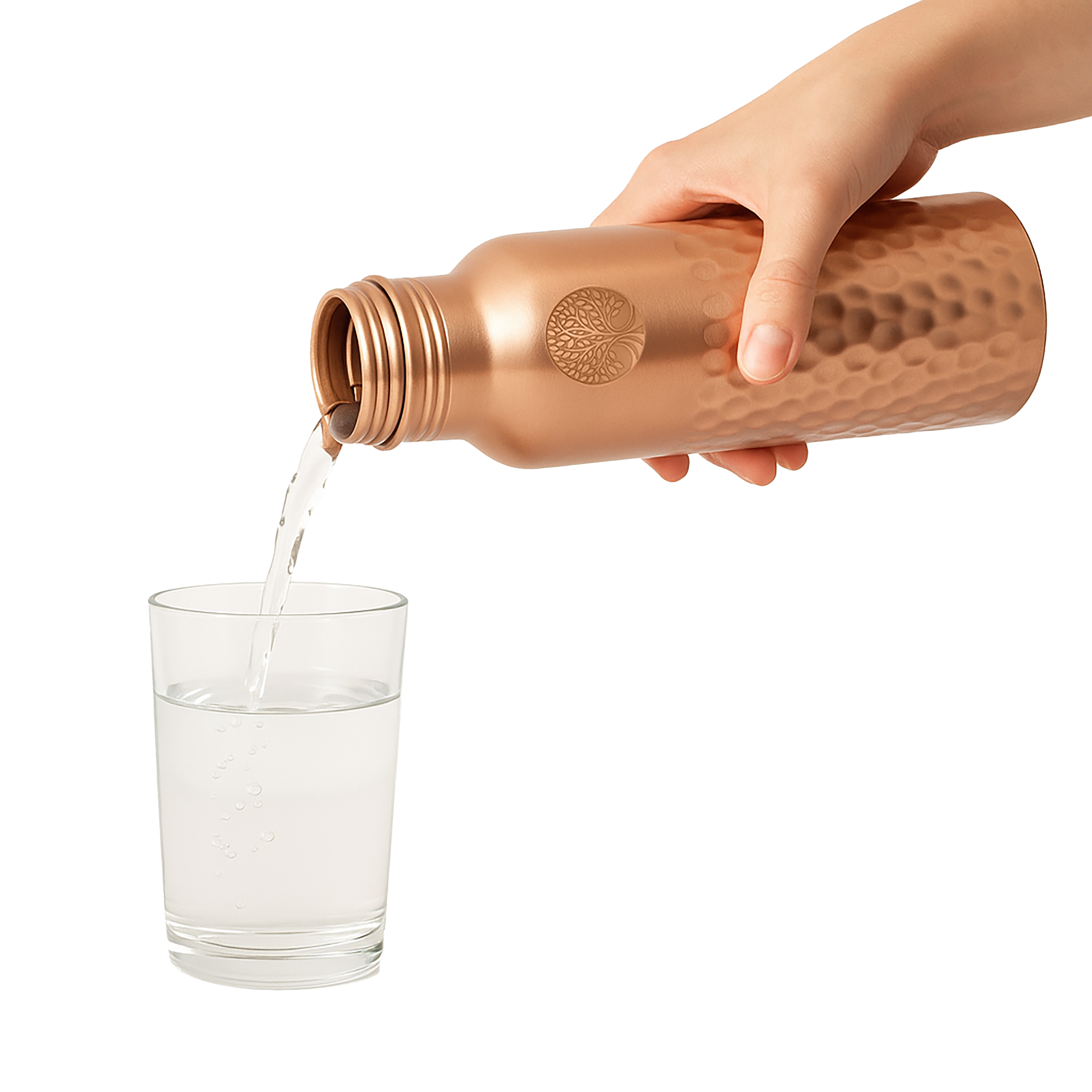 Koperen Waterfles Diamonds - 950 ml