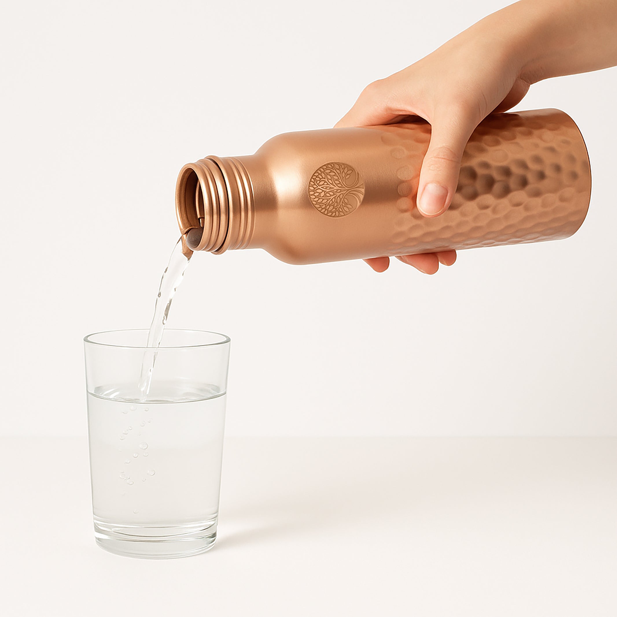 Koperen Waterfles Hammered - 950 ml