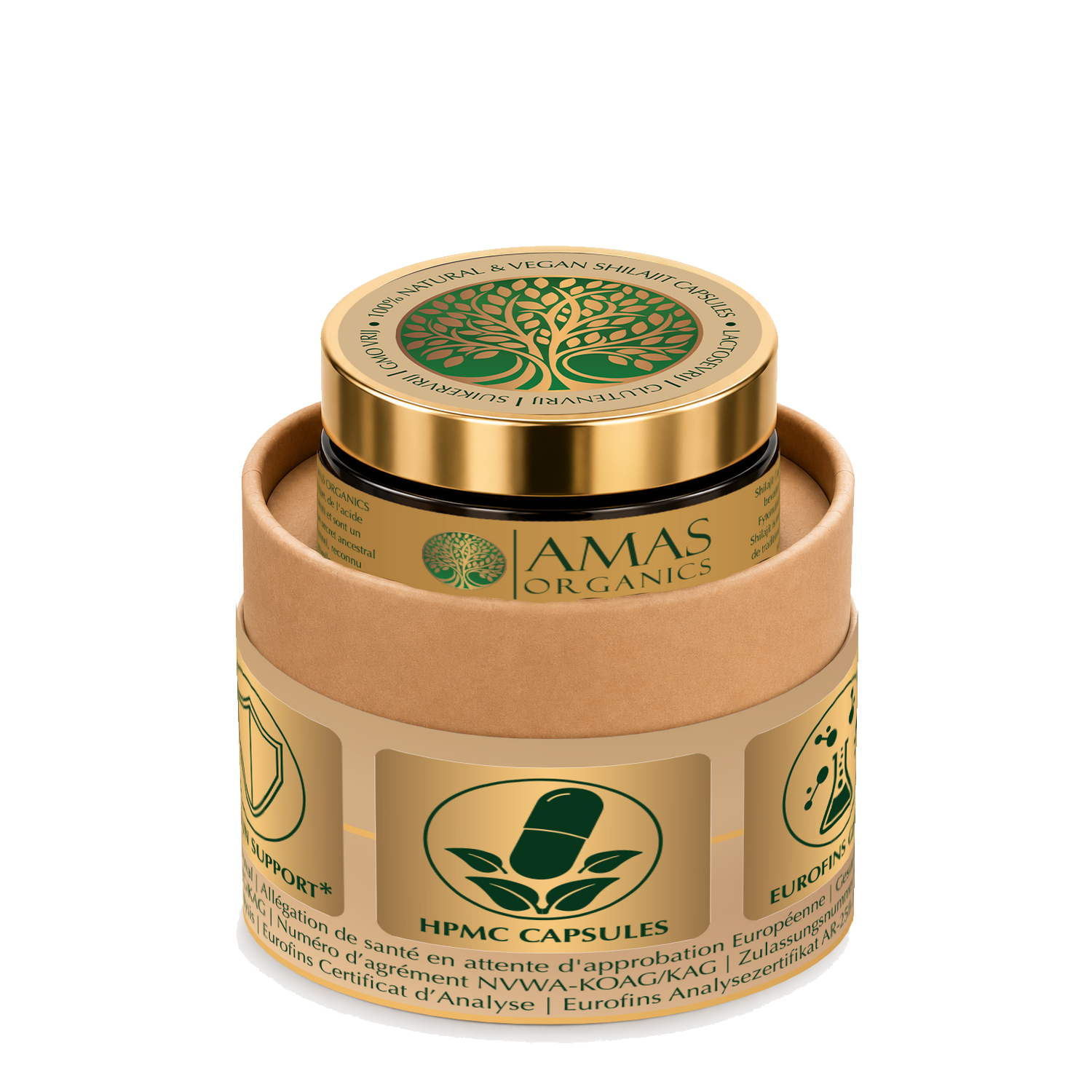 AMAS ORGANICS | 100% PURE HIMALAYAN SHILAJIT CAPSULES | ORGANIC AND VEGAN 