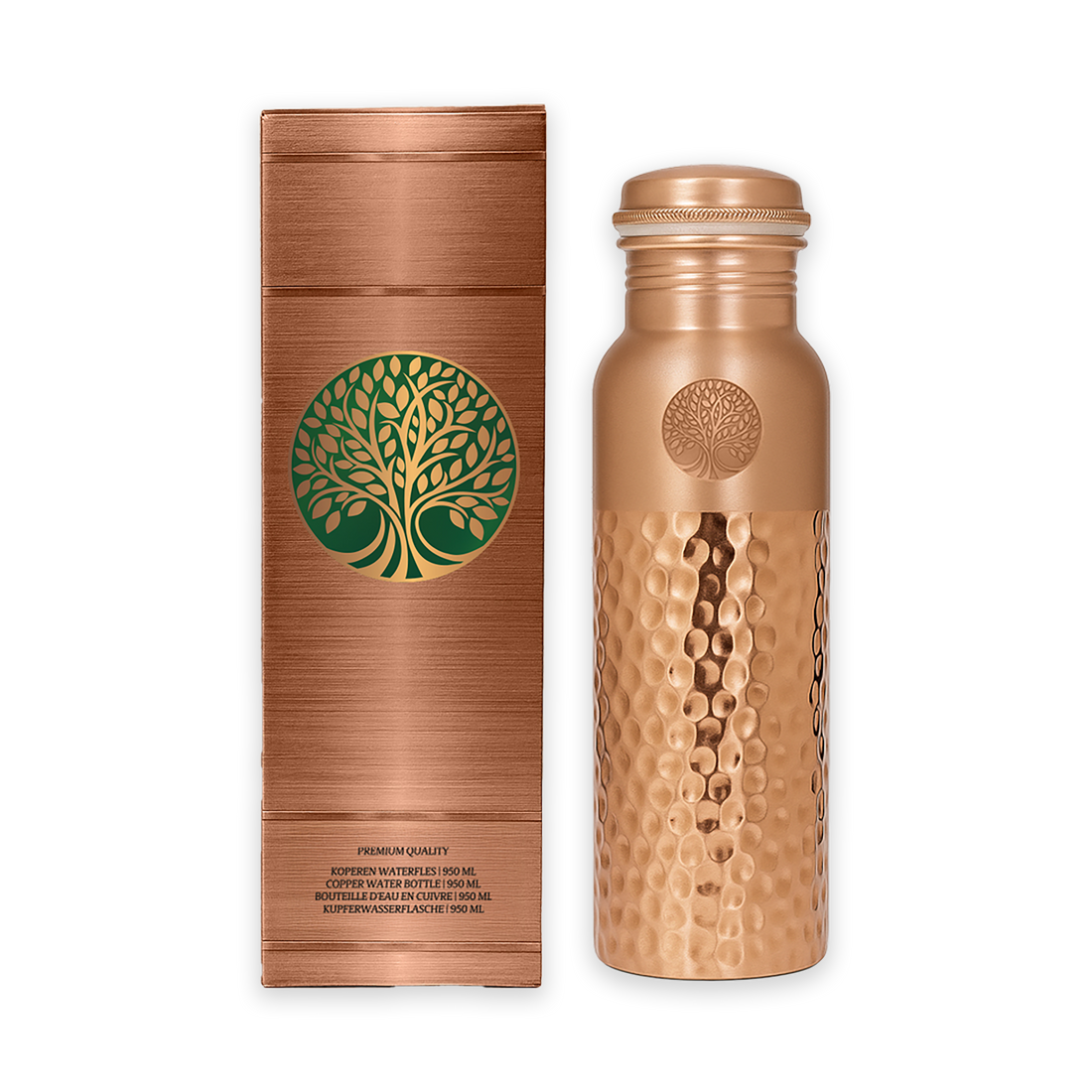 Koperen Waterfles Hammered - 950 ml