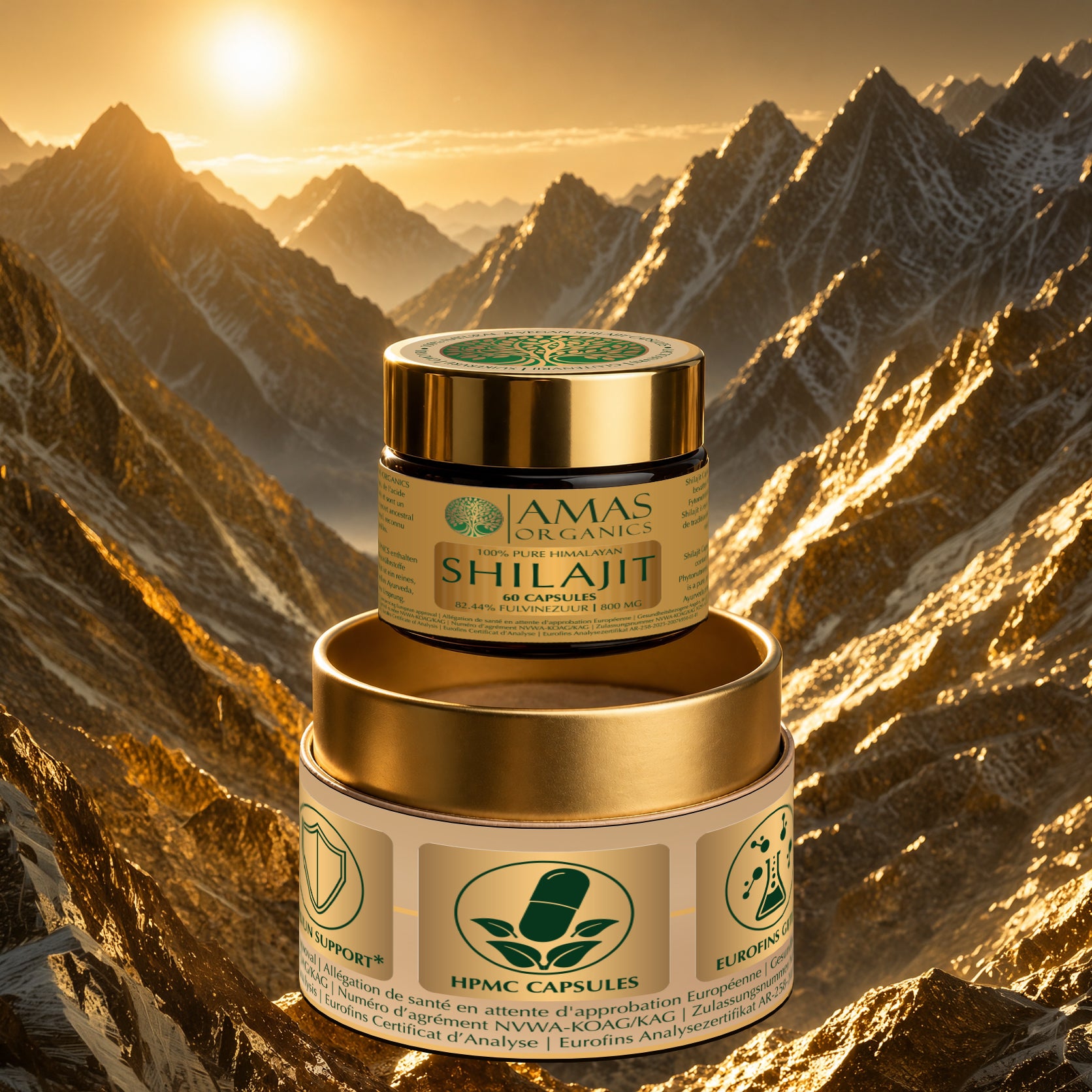 AMAS ORGANICS | 100% PURE HIMALAYAN SHILAJIT CAPSULES | ORGANIC AND VEGAN 