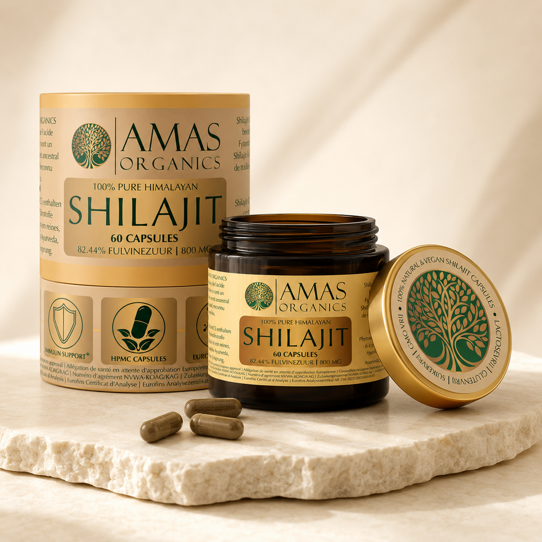 AMAS ORGANICS | 100% PURE HIMALAYAN SHILAJIT CAPSULES | ORGANIC AND VEGAN 