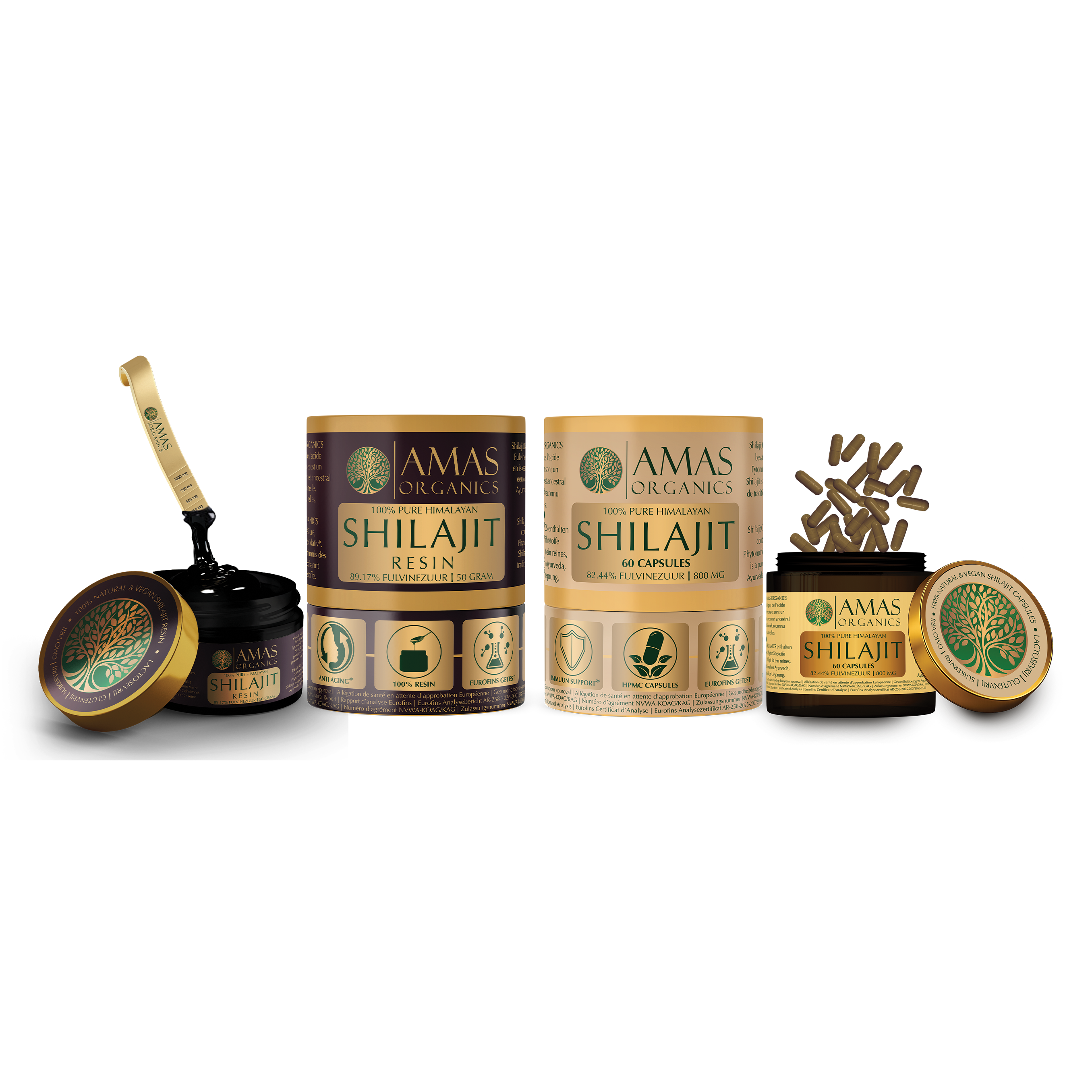 AMAS ORGANICS | 100% PURE HIMALAYAN SHILAJIT CAPSULES | ORGANIC AND VEGAN 
