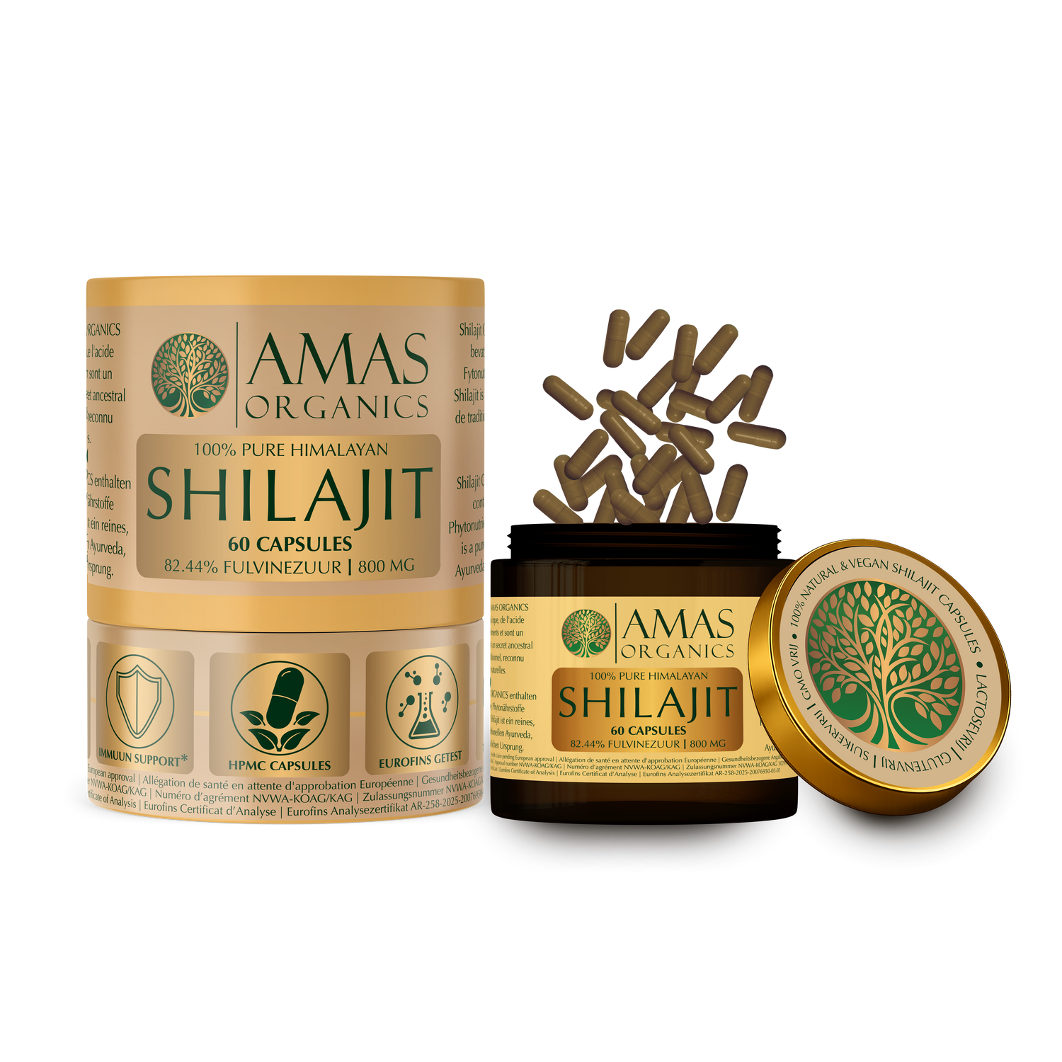 AMAS ORGANICS | 100% PURE HIMALAYAN SHILAJIT CAPSULES | ORGANIC AND VEGAN 