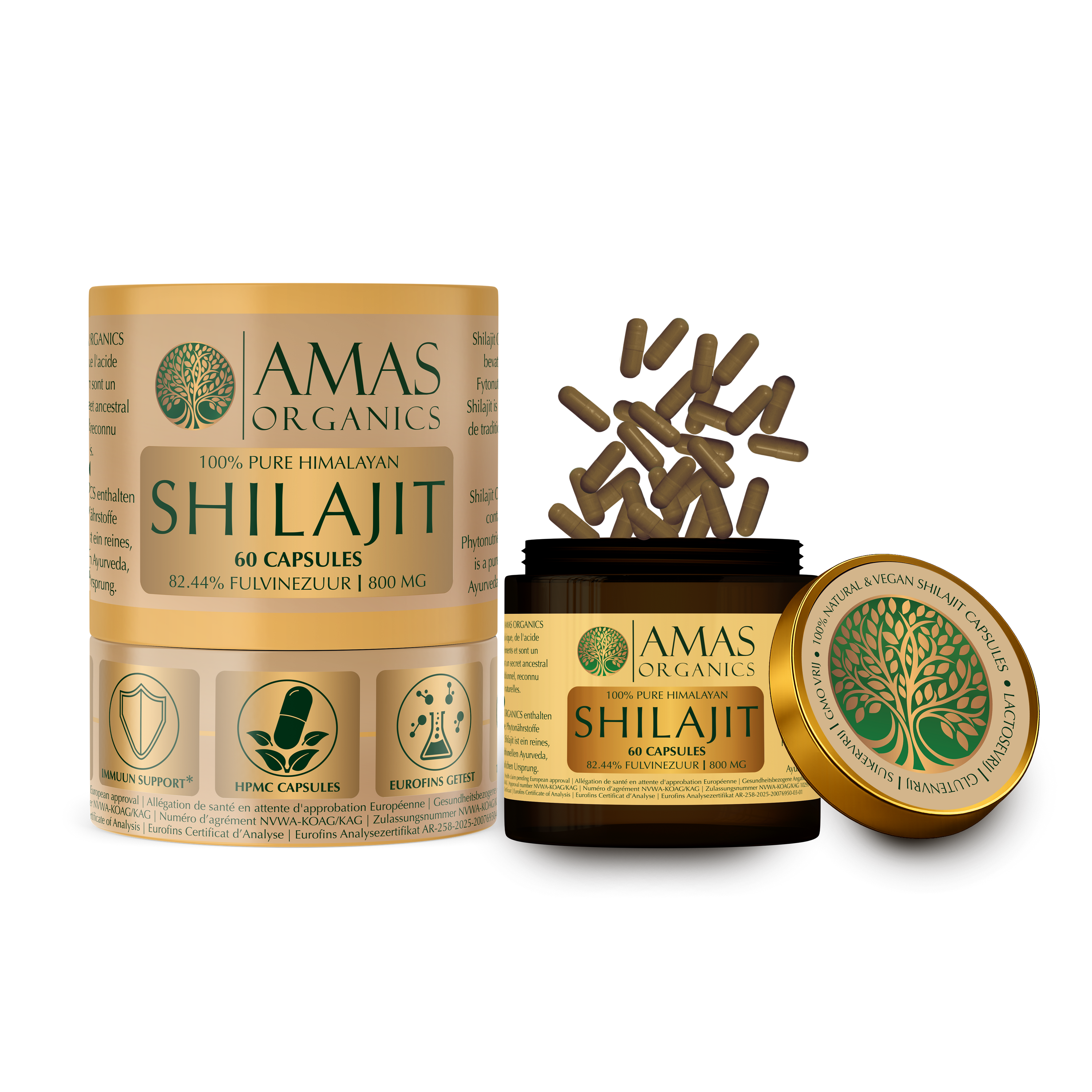 AMAS ORGANICS | 100% PURE HIMALAYAN SHILAJIT CAPSULES | ORGANIC AND VEGAN 