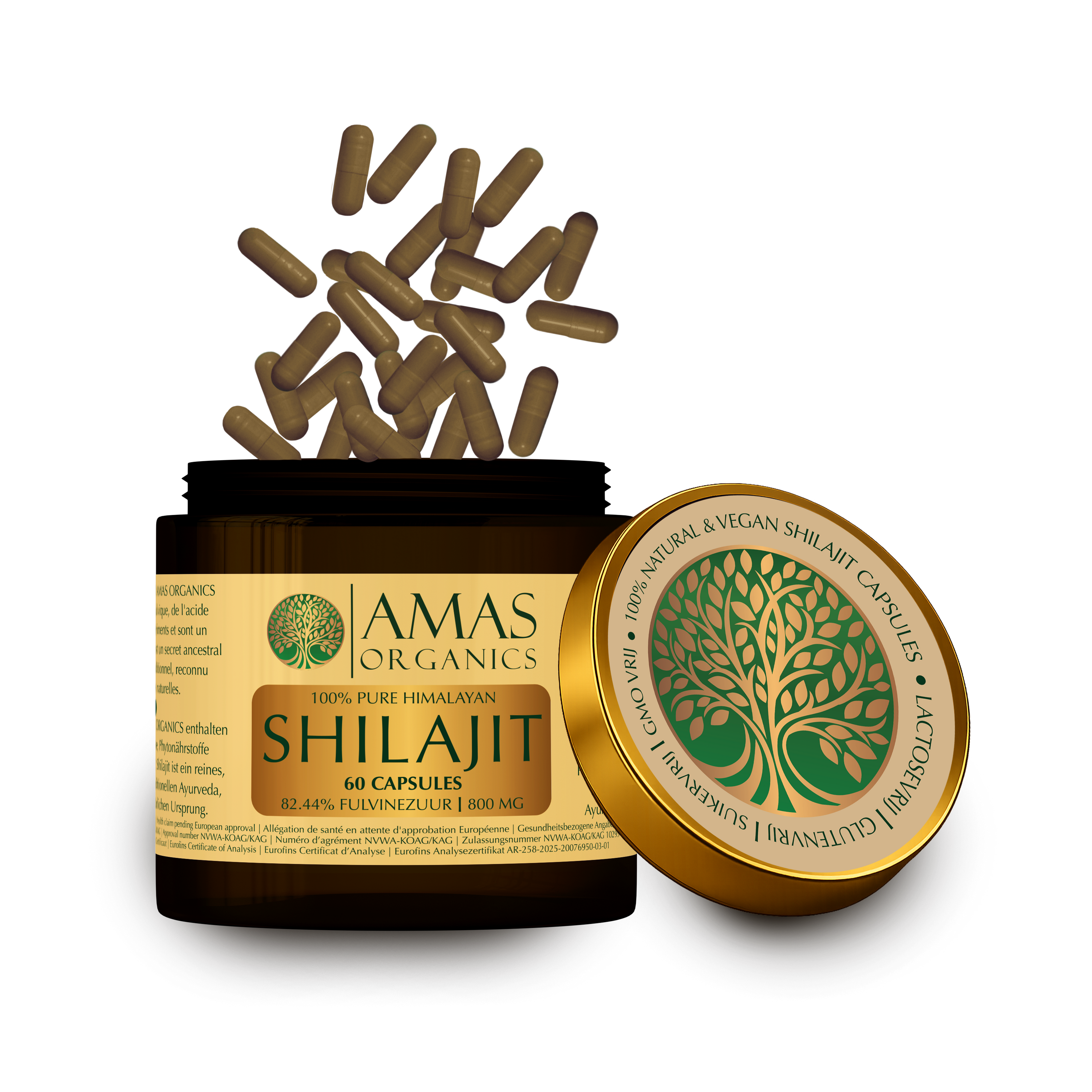 AMAS ORGANICS | 100% PURE HIMALAYAN SHILAJIT CAPSULES | ORGANIC AND VEGAN 